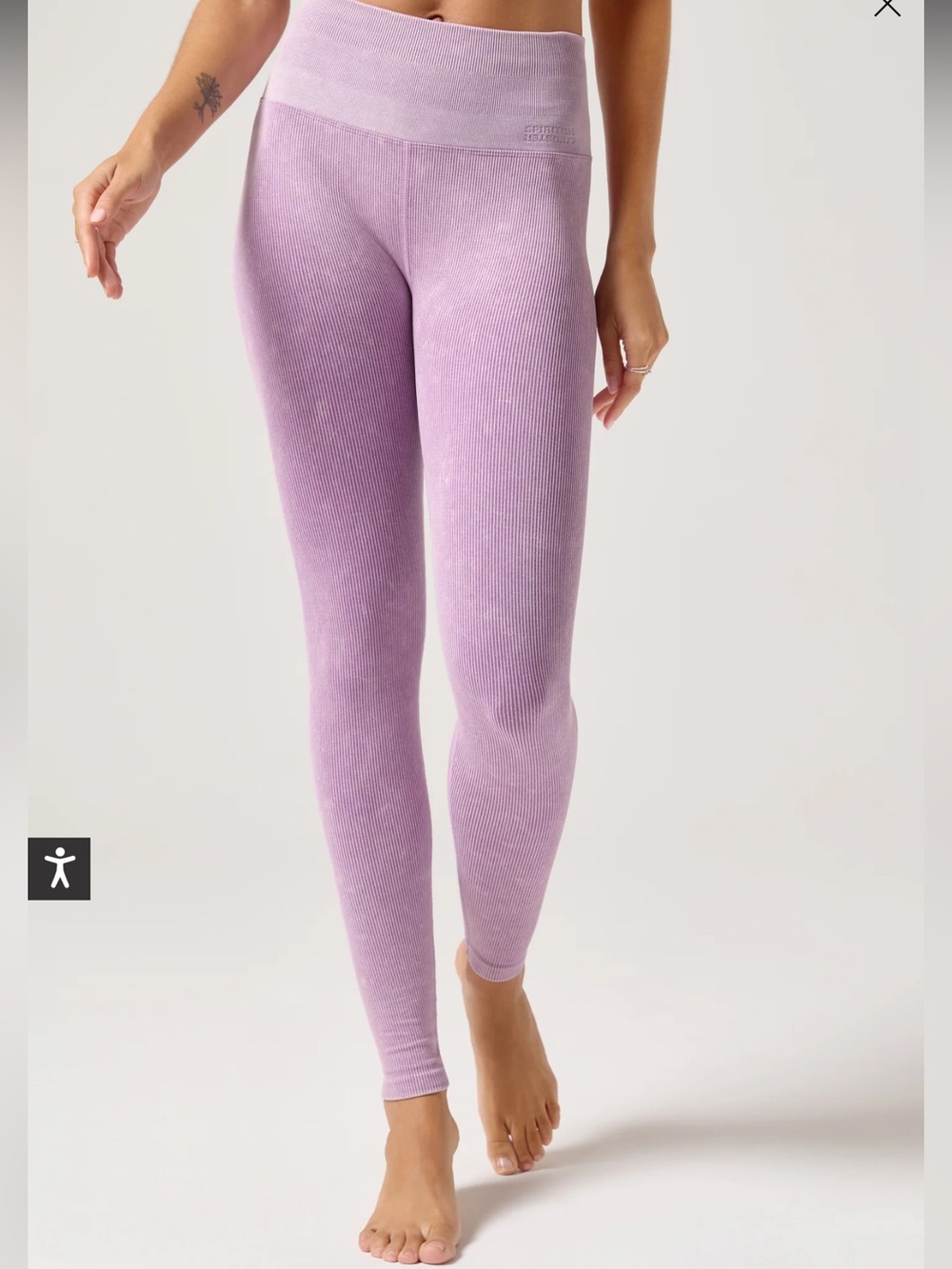 Spiritual Gangster Love Sculpt leggings light pink ribbed xs/ small